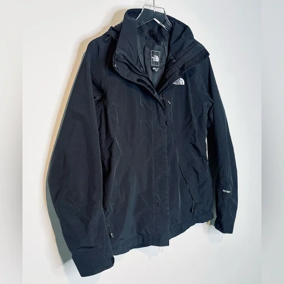 The North Face HyVent Waterproof Zipper Black Nylon Women’s Jacket Coat Size M - Picture 3 of 15